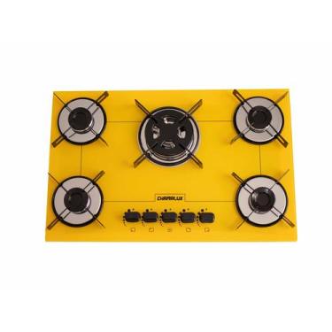 Imagem de Fogão Cooktop 5 Bocas Chamalux Tripla Chama Premium Bivolt, Amarelo, B