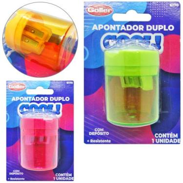 Imagem de Apontador duplo cool com deposito redondo colors na cartela - Goller, 