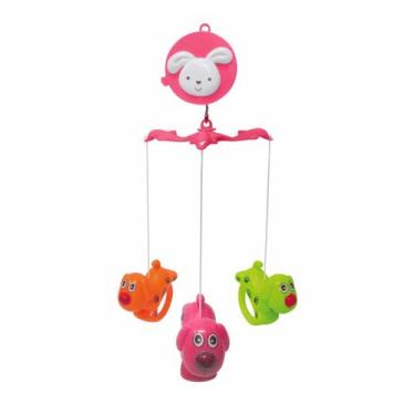 Imagem de Móbile Para Berço Cachorrinho Com Som Pais e Filhos, Rosa