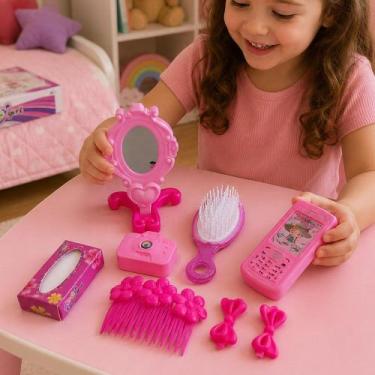 Imagem de Kit Brinquedo Salão De Beleza Infantil Celular E Acessórios - Genérico