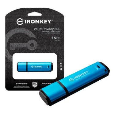 Imagem de Pen Drive 16gb Usb C 3.2 Cripto IronKey Vault Privacy 50 IKVP50C/16GB 