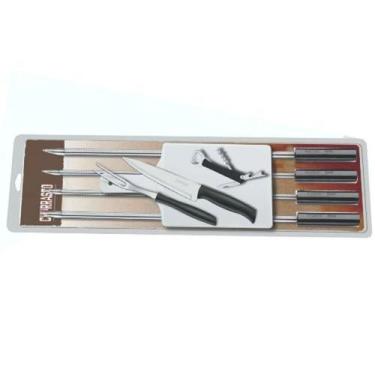 Imagem de Kit Churrasco Aço Inox 8 Pçs Com Tábua - Tramontina