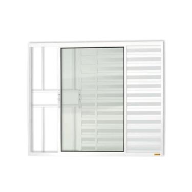 Imagem de Janela 3 Folhas C Grade C Vidro Liso  Branco 100x100 BRIMAK