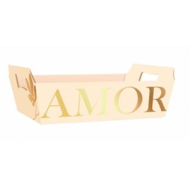 Imagem de Bandeja Vintage Harmonia 26cmx18cmx8,5cm Barbante/ouro - Albano Embala