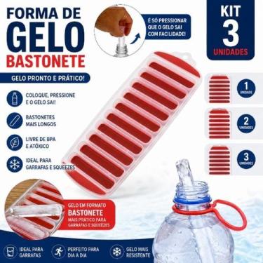 Imagem de Forma Gelo Bastonete Longo Para Garrafa E Squeeze Gelo Comprido Fino -