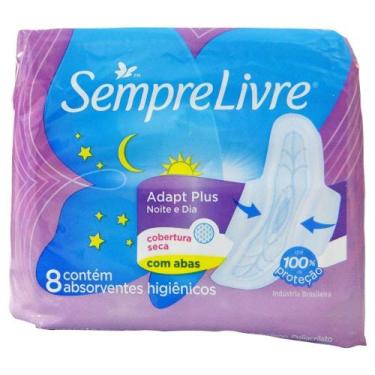 Imagem de Absorvente sempre livre noturno toque seca com abas - 8 unidades - Joh