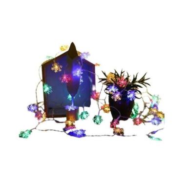 Imagem de Cordão De Luzes LED Em Forma De Floco De Neve USB Para Decoração De Na