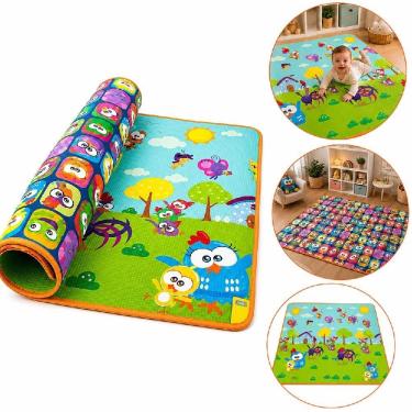Imagem de Tapete Infantil 20202 Dupla Face Galinha Pintadinha 180x120cm Educativo Amarelo Yeet