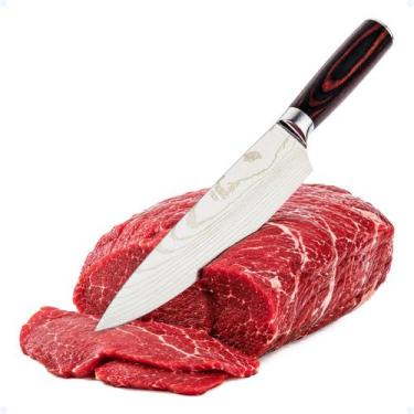 Imagem de Faca Chef Para Carnes Cozinha Churrasco Multiuso Inox 8 Pol. - Hxt