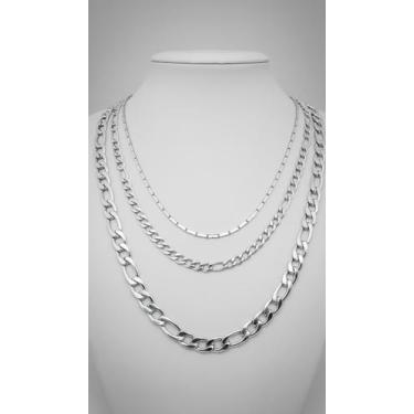 Imagem de Kit 10 Correntes Aço Inox Prateado Unissex - Congratulations Store
