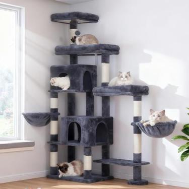 Imagem de Arranhador para Gatos Hey-brother MPJ038G 178 cm Multinível Cinza