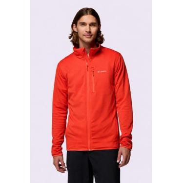 Imagem de Jaqueta Fleece Columbia Masculina Essential Hike Grid Full Zip Vermelh
