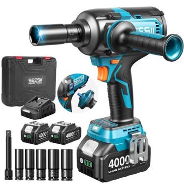 Imagem de Chave de impacto sem fio Seesii 1/2" 21V 1200 Nm com 2 baterias de 4,0