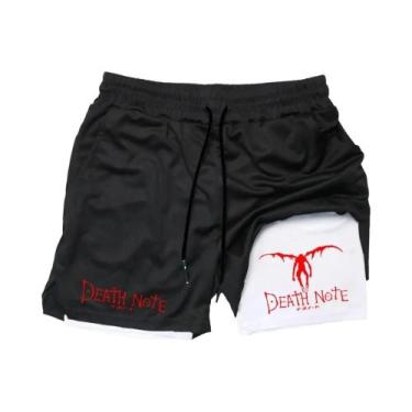Imagem de Shorts Esportivos Masculinos De Anime Death Note, Modelo 2 Em 1, Para 