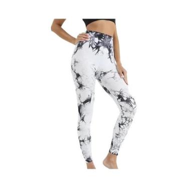 Imagem de Leggings Femininas De Cintura Alta Com Estampa Tie-dye, Sem Costura, C