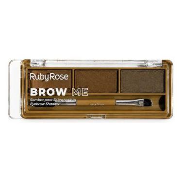 Imagem de Sombra Para Sobrancelhas Ruby Rose 3 Tons Marrom Bm02 Paleta 3 Tons Ma