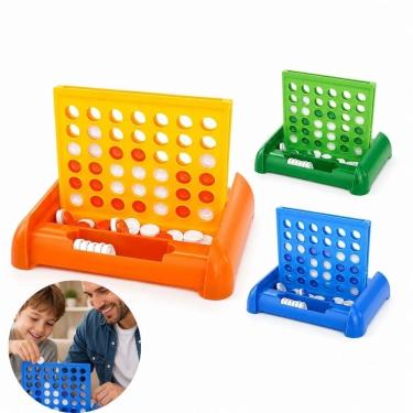 Imagem de Jogo de Tabuleiro Ligue 4 Mini Portátil Educativo Dobrável com Estímulo ao Raciocínio Lógico ABS 10CM