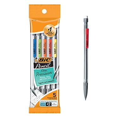 Imagem de BIC MPFP51 - Lapiseira Xtra-Precision Blk, corpo transparente, ponta fina (0,5 mm), 5 unidades