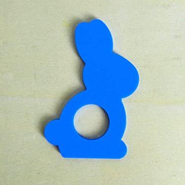 Imagem de 12 Argolas Para Guardanapo Do Coelhinho/Páscoa -Toque 3D Cor: Azul Claro