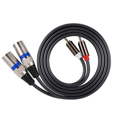 Imagem de Cabo de áudio, 1,5 m para macho para XLR macho cabo adaptador de áudio, cabo de remendo fio de PVC de fileira dupla, mais durável para uso