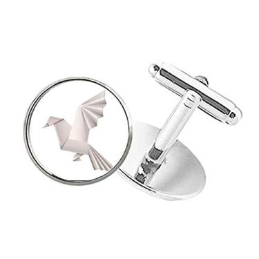 Imagem de DIYthinker Abotoaduras em formato de pombo geométrico abstrato origami