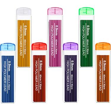Imagem de Zhehao 210 recargas coloridas de 0,9 mm, refil automático de lapiseira, 7 cores, artigos de papelaria para estudantes, materiais escolares, escritórios domésticos