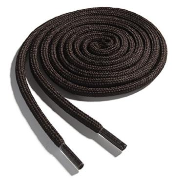 Imagem de OrthoStep Cadarços atléticos redondos grossos – Cadarços para sapatos e botas de caminhada – Pacote com 2 pares – Feito nos EUA, Marrom escuro, 36" (91 cm)