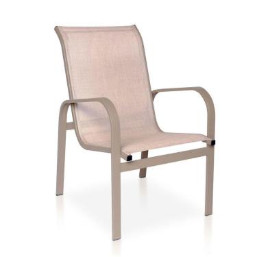 Imagem de Cadeira Para Varanda, área Externa, Gourmet E Jardim - Cappuccino Em Tela Sling Café Com Leite