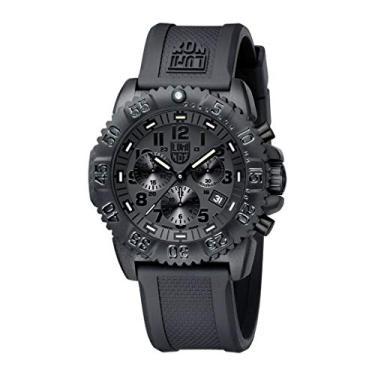 Imagem de Luminox Relógio masculino cronógrafo preto marinho XS.3081.BO.F 200 metros à prova d'água, cristal de safira, pulseira de borracha, A_na, pulseira