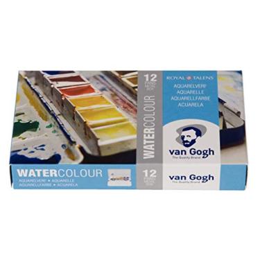 Imagem de Aquarela Em Pastilha Van Gogh 12 Cores Estojo de Metal