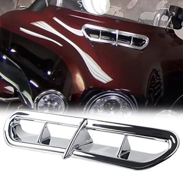 Imagem de FINMOKAL Acento De Ventilação De Carenagem Cromada Para Harley Touring Electra Street Tri Glide 2014-2020