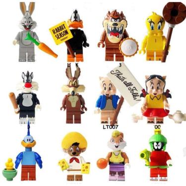 Imagem de Looney Tunes Acme Space Jam Kit 12 Bonecos Blocos De Montar