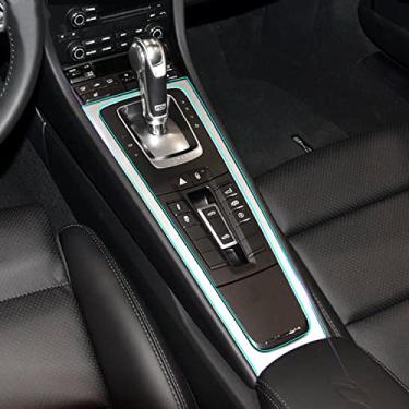 Imagem de GZGZ Interruptor do farol do console central interior estilo do carro painel de mudança de marchas adesivo de proteção tpu accessori, para Porsche 911 2015-2016