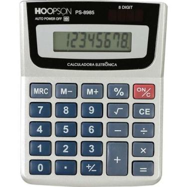 Imagem de Calculadora De Mesa 8Digitos Bateria Prata - Hoopson