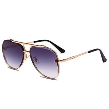 Imagem de Óculos de Sol Piloto Clássico Design Masculino Cool Óculos de Sol Vintage Feminino Sombras UV400 Óculos De Sol, Cinza Gradiente Dourado, A