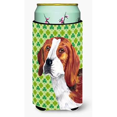 Imagem de Caroline's Treasures SC9289TBC Beagle Dia de São Patrício Shamrock Retrato de Bebidas Isolador Isolador de Bebidas Alto, Menino Alto, Multicolorido