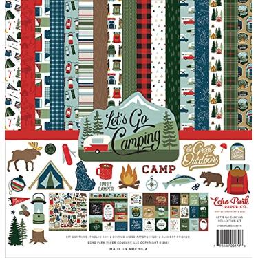 Imagem de Echo Park Paper Company Let's Go Kit de papel para coleção de acampamento, multi, 30 x 30 cm