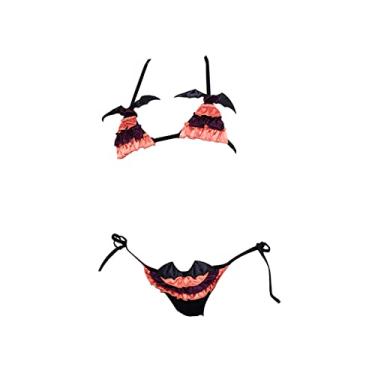 Imagem de SINGUYUN Lingerie de cosplay de Halloween para mulheres, meninas, fantasia de abóbora, anime, biquíni, vestido chique, 0403 cor abóbora, One Size