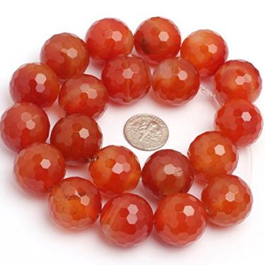 Imagem de Contas de cornalina vermelhas para fabricação de joias pedras preciosas naturais semipreciosas 20 mm redondas facetadas 38 cm Joe Forreman