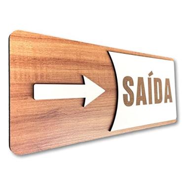 Imagem de Placa De Sinalização | Saída (com seta) - MDF 30x13cm