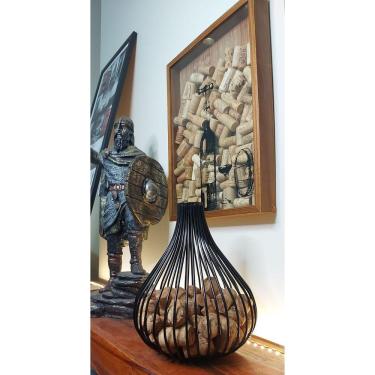 Imagem de Vaso Porta Rolhas em aramado preto