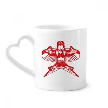 Imagem de Kite Caneca de corte de papel de cultura tradicional chinesa café cerâmica copo de coração de vidro