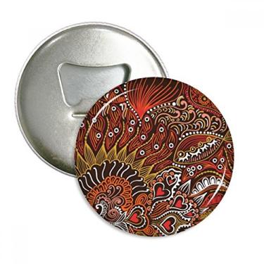 Imagem de Desenho de linha abstrato peixe vermelho abridor de garrafas ímã de geladeira emblema multifuncional