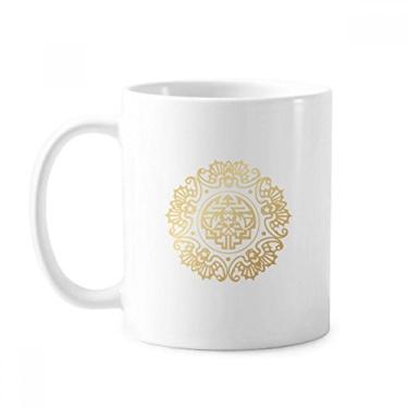 Imagem de Caneca chinesa redonda dourada borboleta cerâmica cerâmica xícara de café louça