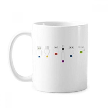 Imagem de Tomada Plugue Cabo de Carregamento Padrão Caneca Cerâmica Xícara de Café Porcelana Louça