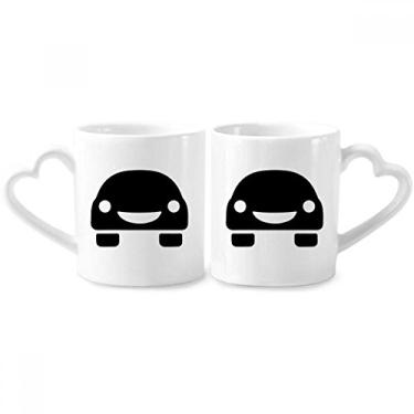 Imagem de Conjunto de canecas de porcelana para casais, com rosto sorridente, veículos de energia, proteção ambiental, coração