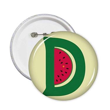 Imagem de D Alfabeto Melancia Frutas Bonito Padrão Pinos Emblema Botão Decoração Acessório 5 peças