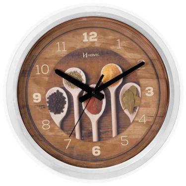 Imagem de Relógio De Parede Branco Herweg Cozinha Grande 36cm