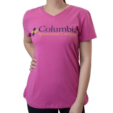 Imagem de Camiseta Feminina Columbia Brand Retro Rosa - 320465