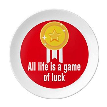 Imagem de Filme Palavras Vida Jogo Luck Plate Decorativa Porcelana Salver Prato de Jantar